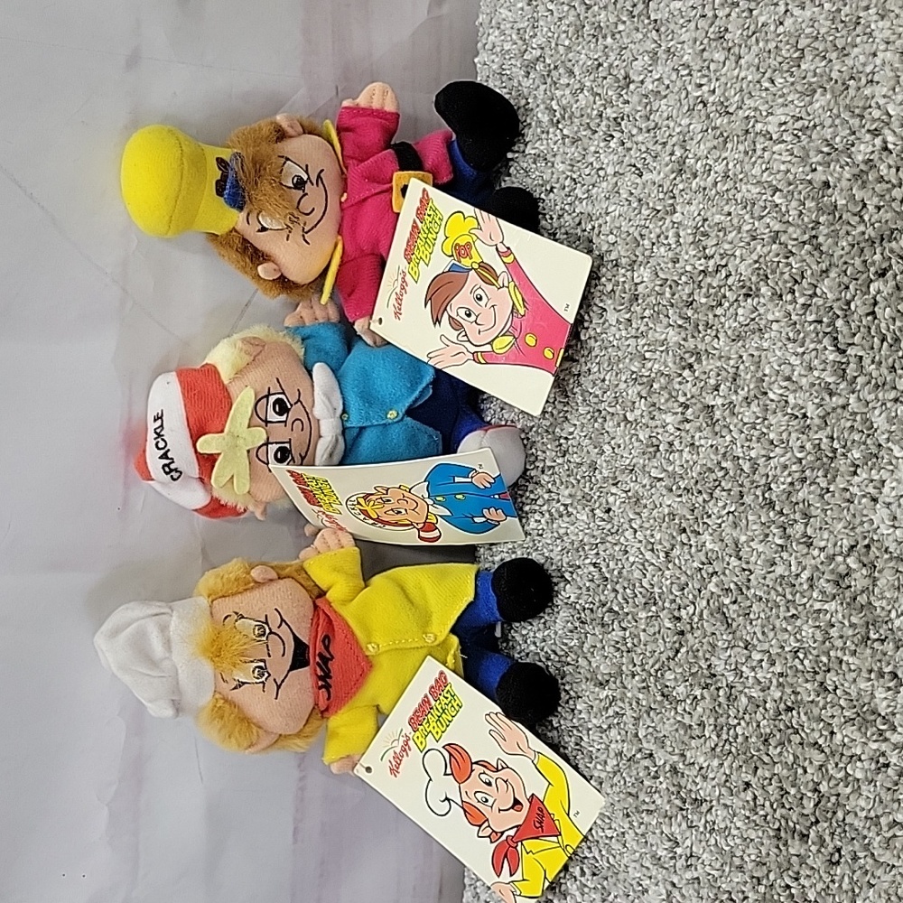 Vintage 1997 Kelloggs  Rice Krispies plush Snap Crackle Pop Plush